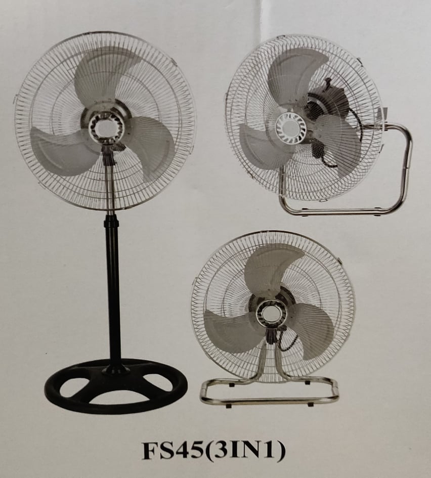 Silver - FS45 3IN1 - Stand Fan - elgalilnet