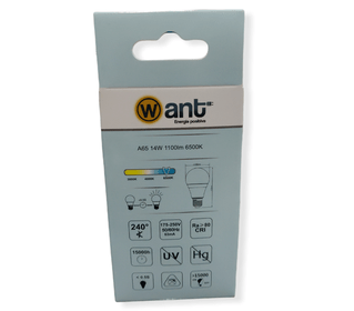Want - A65 14W 6500K - LED Bulb - back - elgalilnet